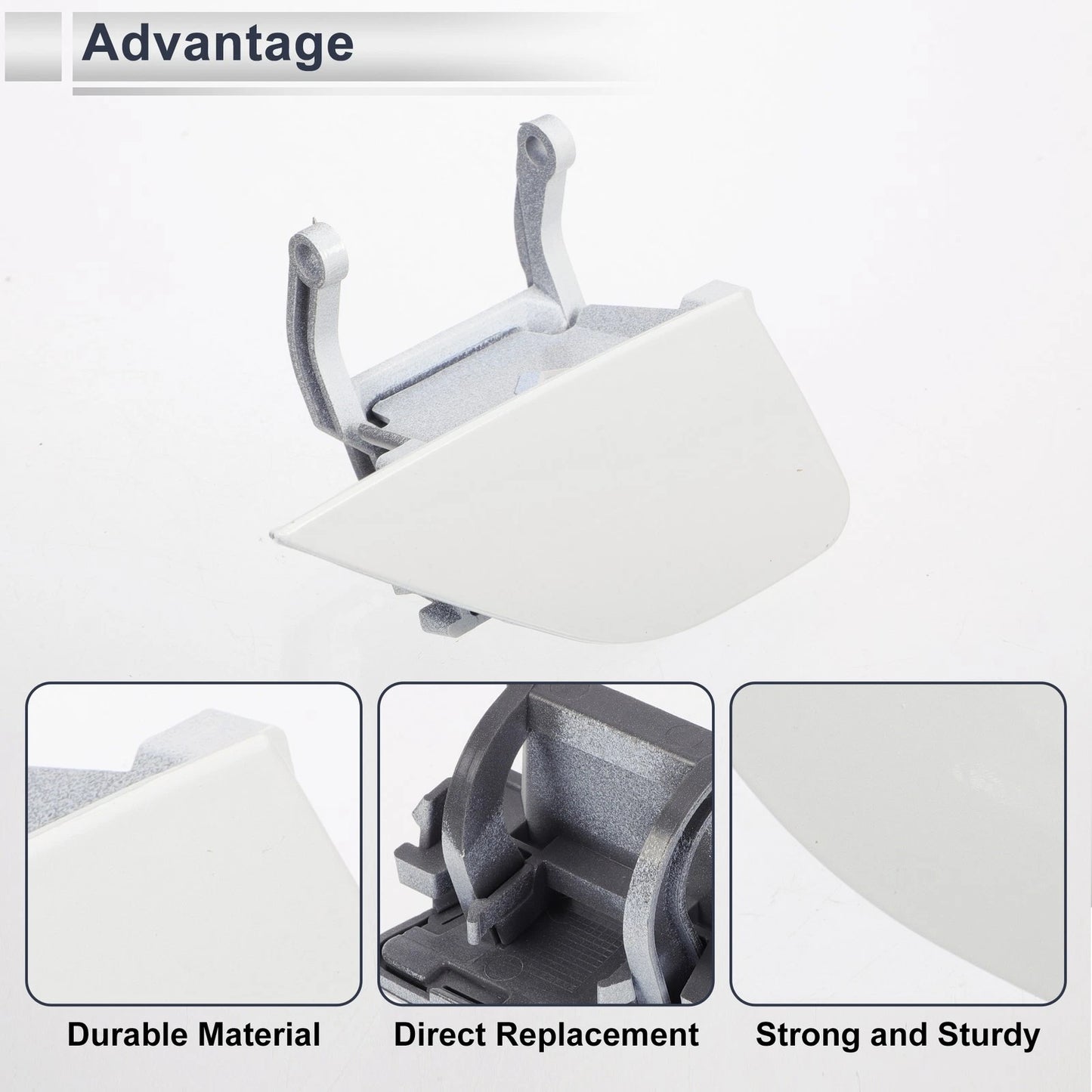 Front Right Bumper Headlight Washer Nozzle Cover Cap for BMW 750i White