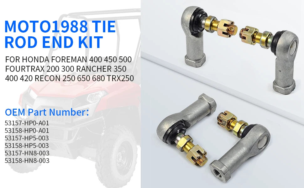 Tie Rod End Kit 2 x Left & Right for Honda TRX300FW Fourtrax (1988–2000)