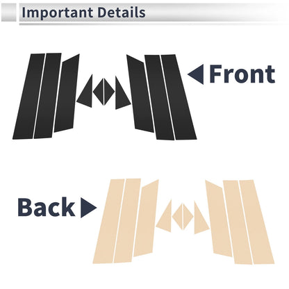 10 Pcs Door Pillar Window Trim for Mazda CX-5 (2017-2024) Black