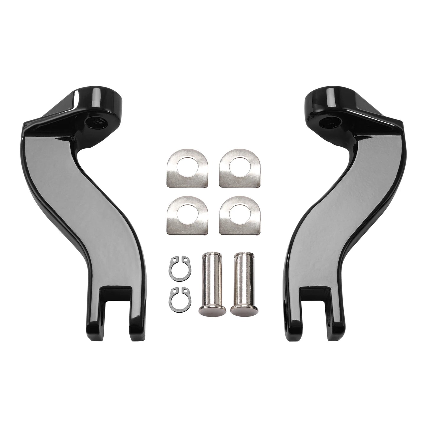 Black Rear Passenger Footpegs Bracket Mount for Harley Touring (1993-2025)