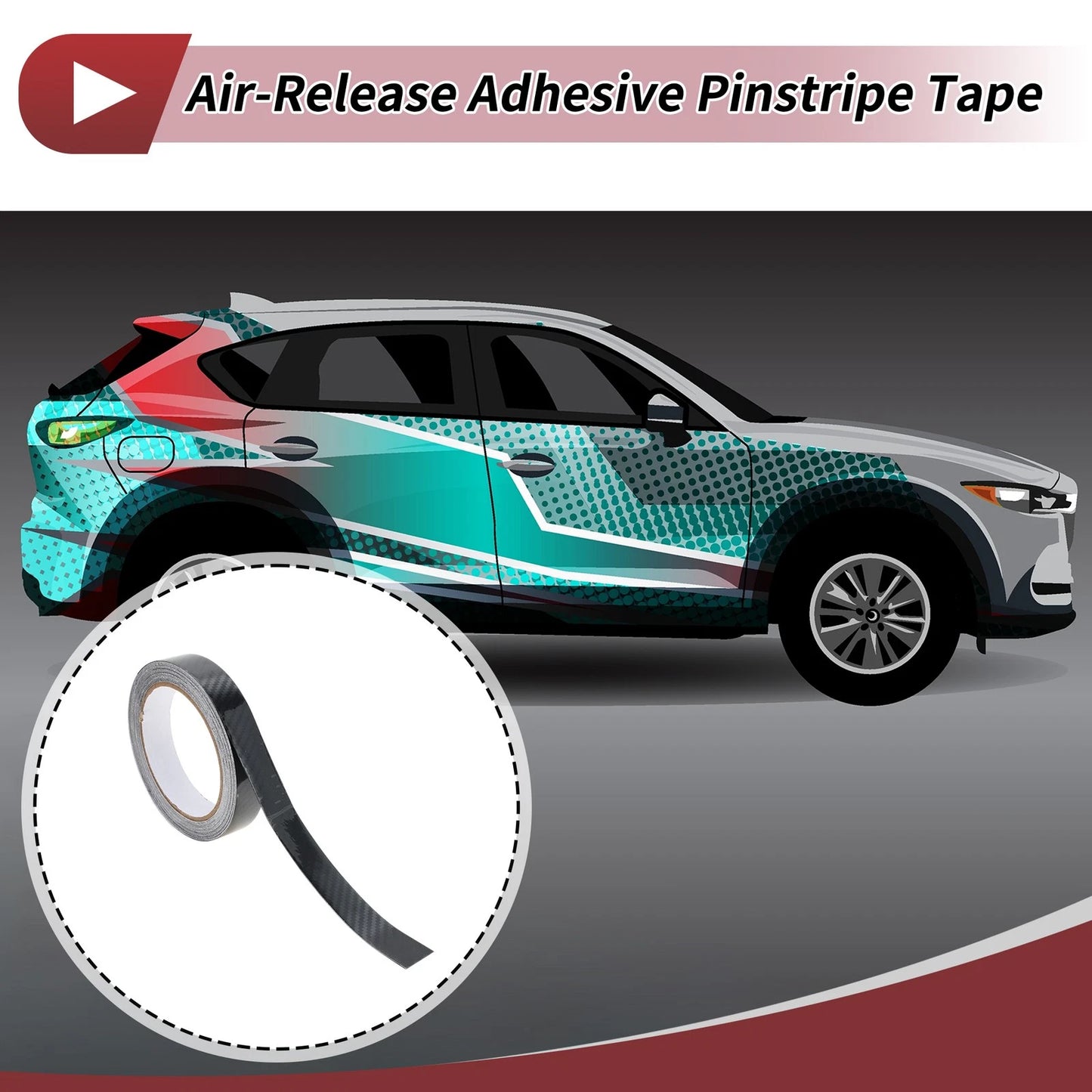 Pinstripe Tape 20mmx10m for Car Motorcycle Stripes DIY Stickers Black 1 Pcs