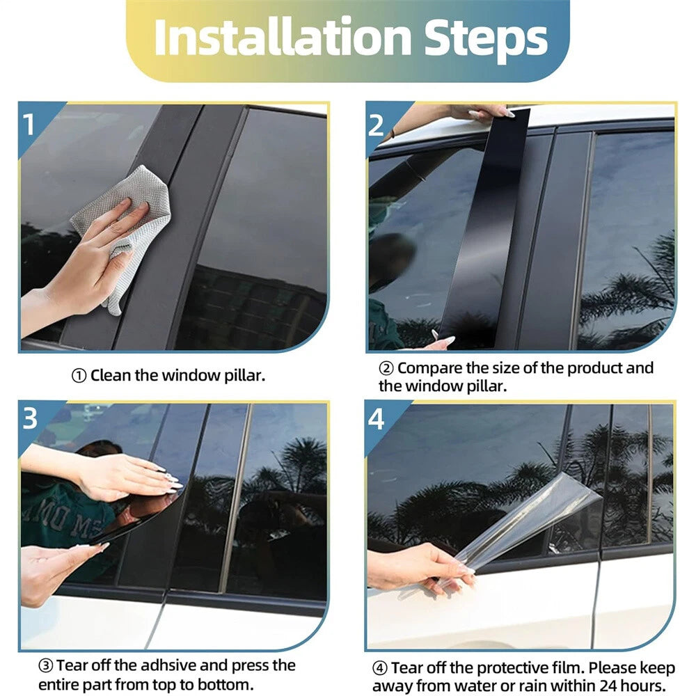 6Pcs Car Door Trim Cover Kit for Jeep Cherokee (2014-2017)