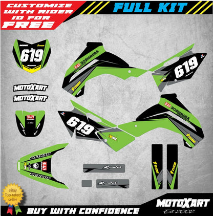 Custom Graphics Full Kit for Kawasaki KLX 140 (2008-2018) FLEX STYLE Decals