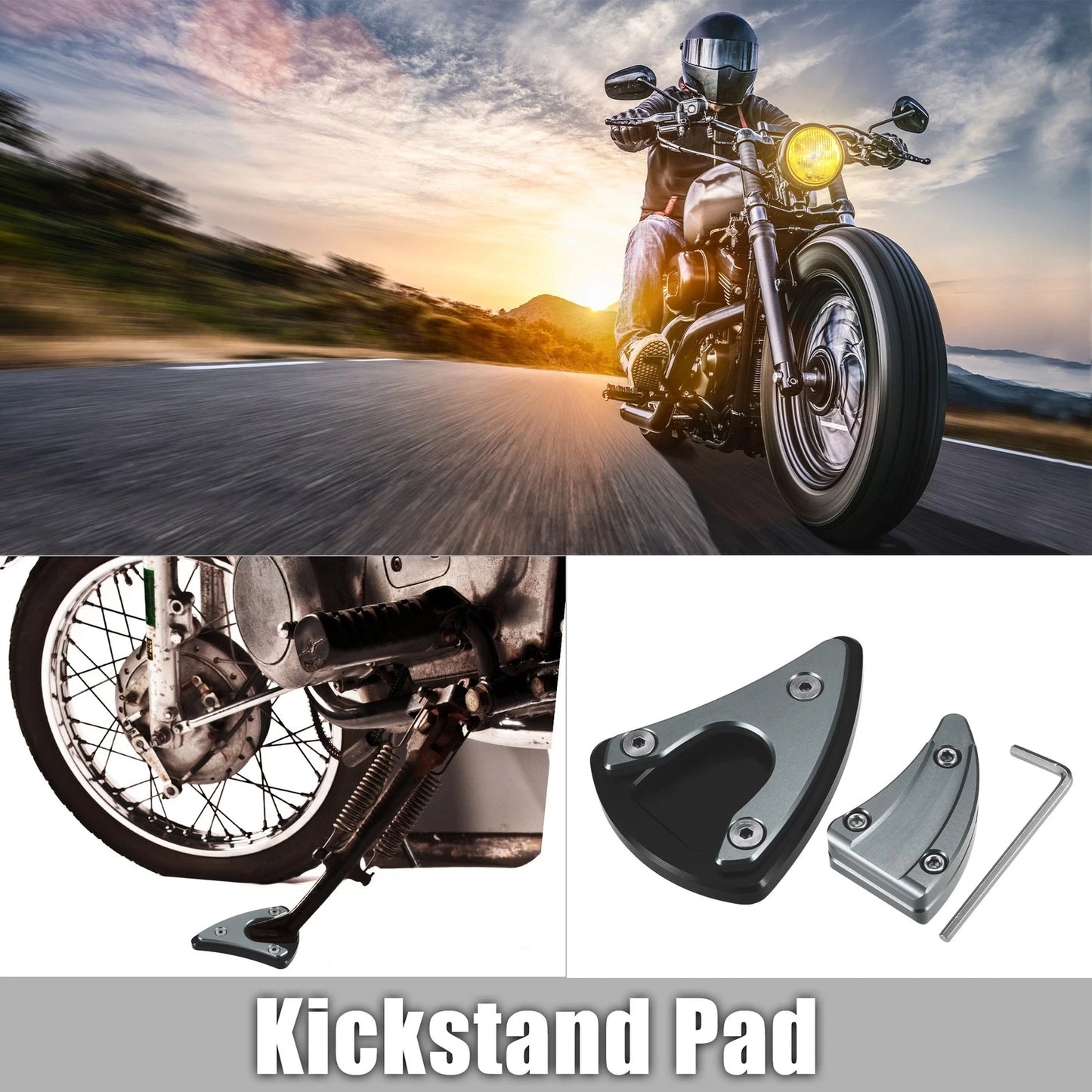 Set Foot Support Pads for VESPA GTS300 Titanium Tone
