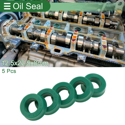 Oil Seal / 12.5x22.5x8mm / Seal Ring Rotary Shaft Seal TPU Green 5 Pcs