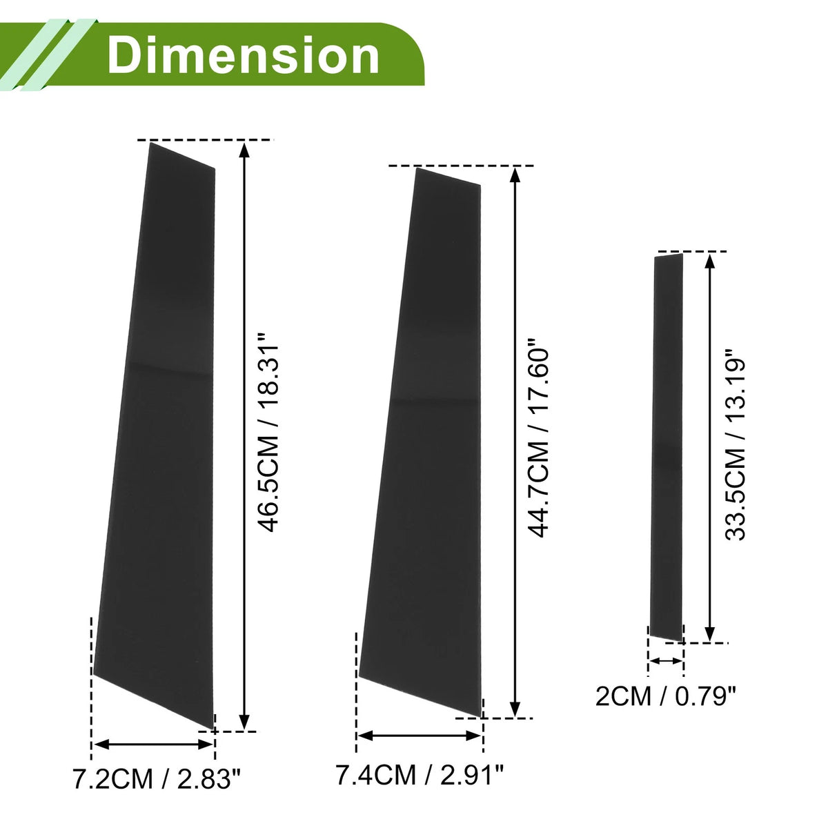 6 Pcs Black Door Pillar Window Trim for BMW 3-Series (1999-2005)