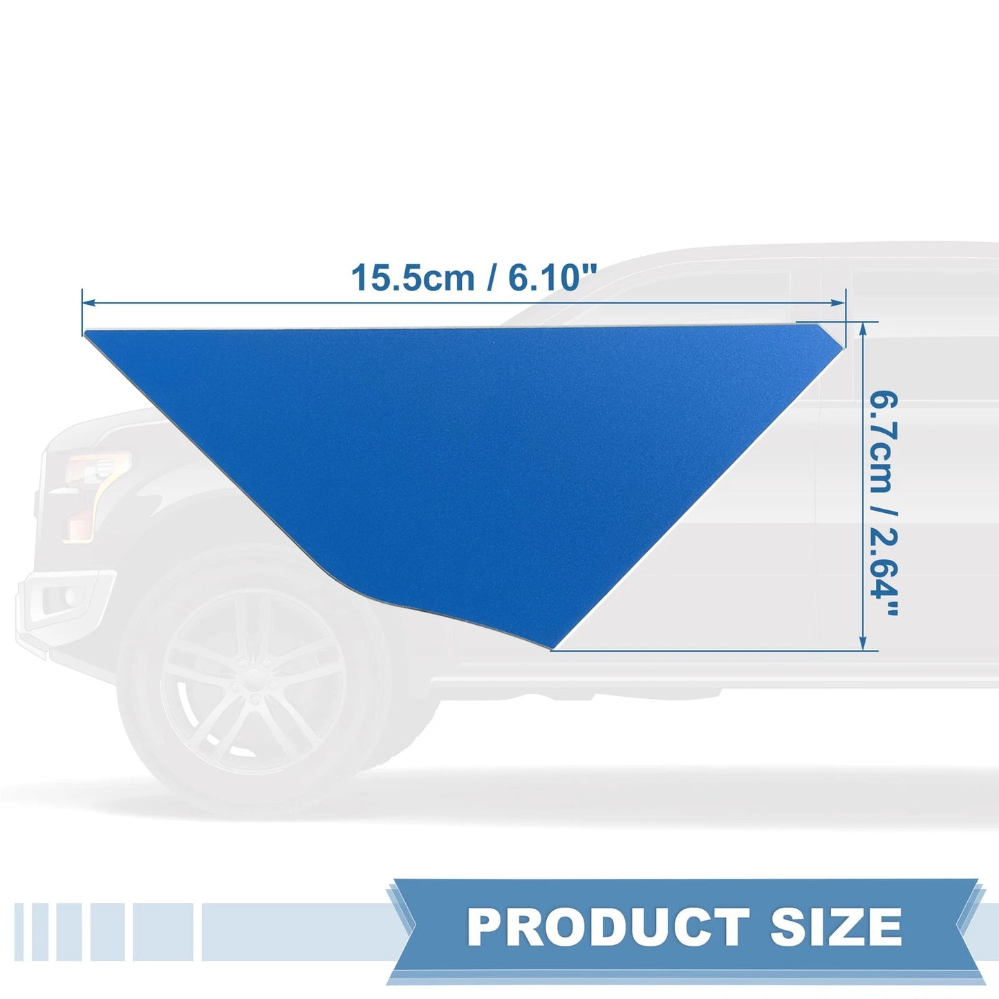 Car Rear Window Triangle Cover for Ford Bronco (2021-2023) - 1 Pair Blue