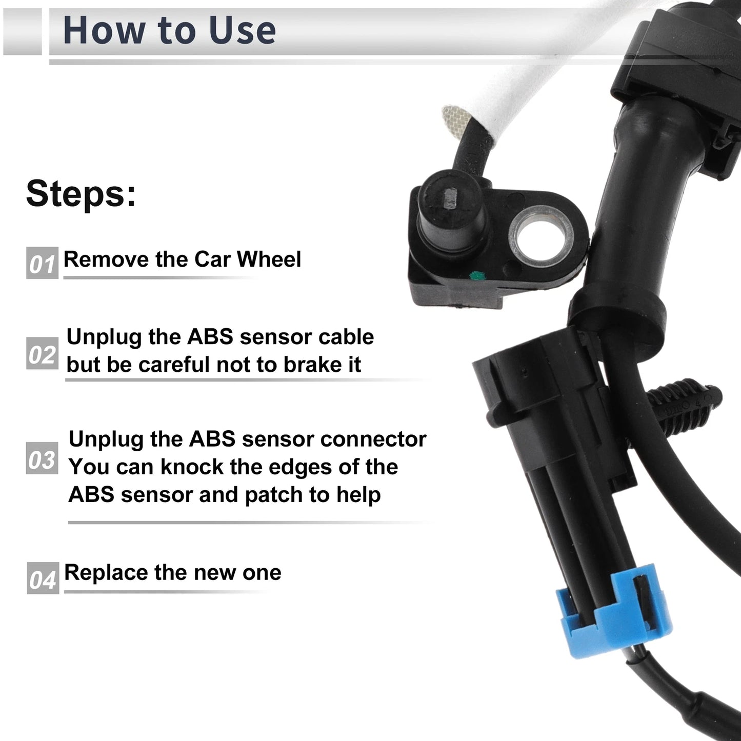 1 Pc ABS Wheel Speed Sensor for Chevrolet C3500 (1995 - 1996)