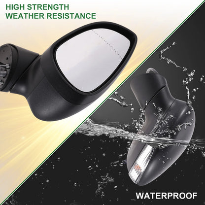 Left Side Door Mirror for Ford Fiesta MK7 Manual Folding Black (2017-2019)