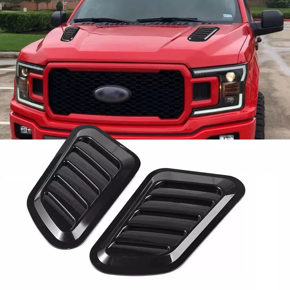 2 x Car Hood Bonnet Vent Air Flow Intake Scoops for Universal AC ()