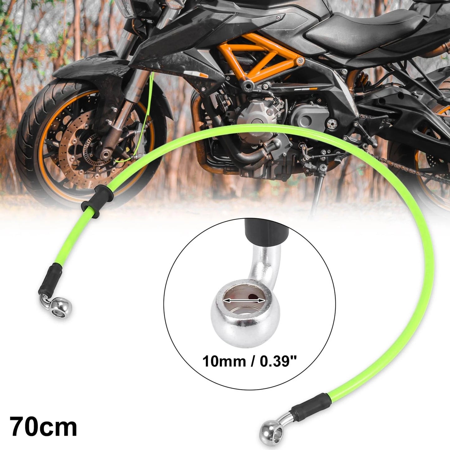Universal / 70cm 27.56" / Brake Clutch Oil Hose Line Pipe Hydraulic Green for Motorcycle