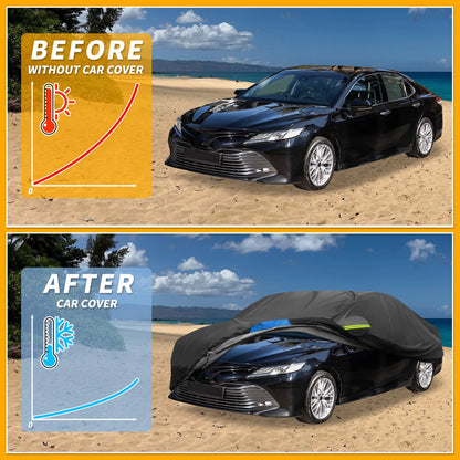 Waterproof Car Cover for Toyota Camry (Oxford Cloth, Black/Blue)