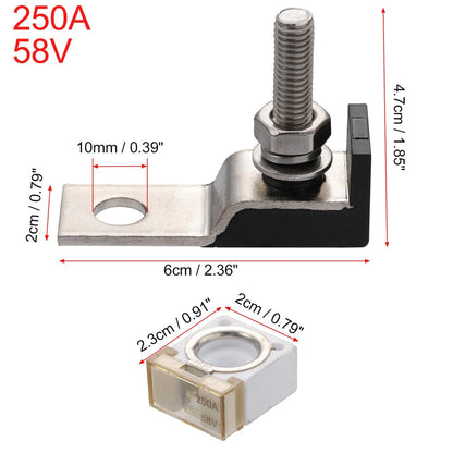 2 x 250A Terminal Fuse Block Kit 58V for Car Marine Boat