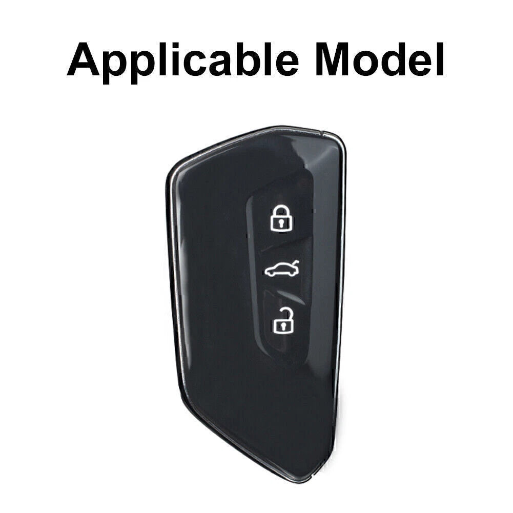 Black Carbon Fiber Remote Key Cover Case for VW Golf MK8 (2020-2021)