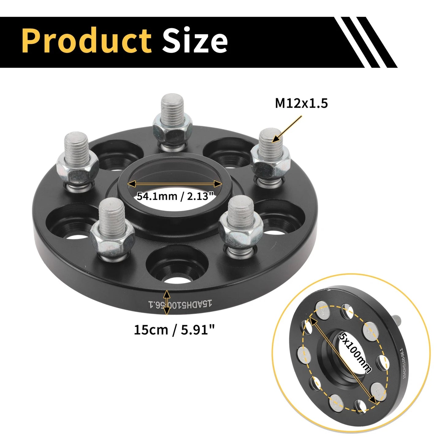 2 x 5x100mm Wheel Spacers 54.1mm for Toyota Land Cruiser (2003-2007)
