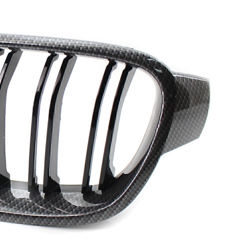 M3 Style Gloss Black Carbon Fiber Look Grilles for BMW F30/31 (2012-2018)