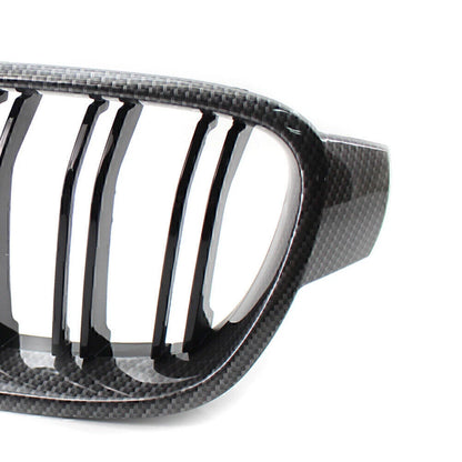 M3 Style Gloss Black Carbon Fiber Look Grilles for BMW F30/31 (2012-2018)