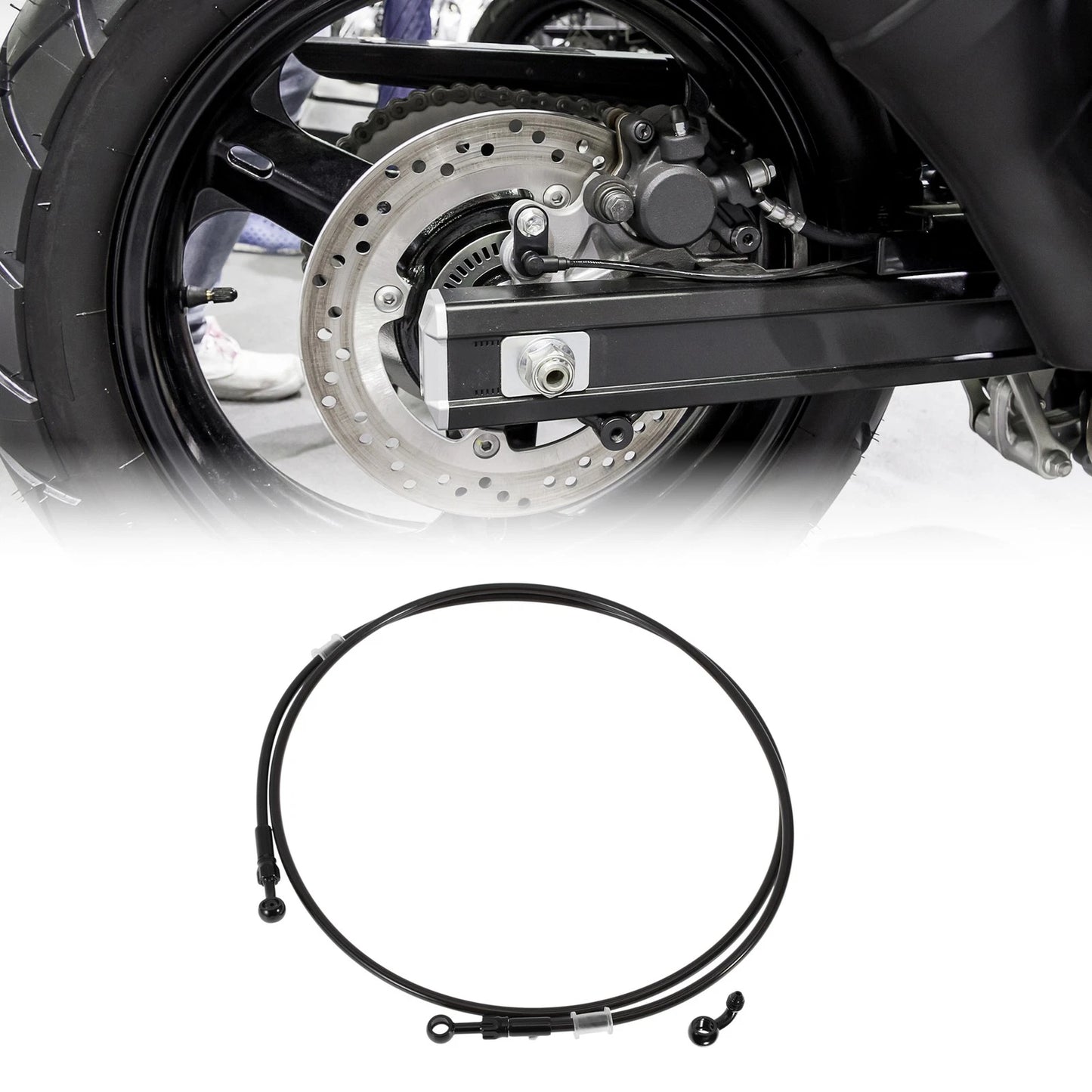 200cm Brake Clutch Oil Hose Line Nylon Stainless Steel Braided PU for Bike