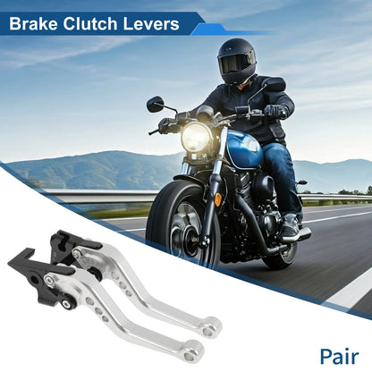 Short Brake Clutch Levers Silver 1 pair for Yamaha FZ6R (2009–2017)