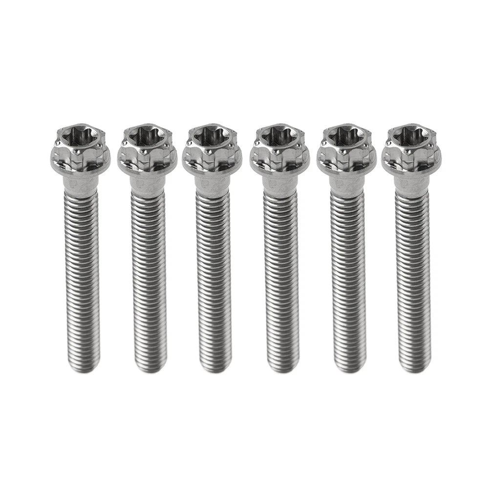 6pcs M8x50mm Titanium Torx Head Flange Screws for Motorcycle Bike