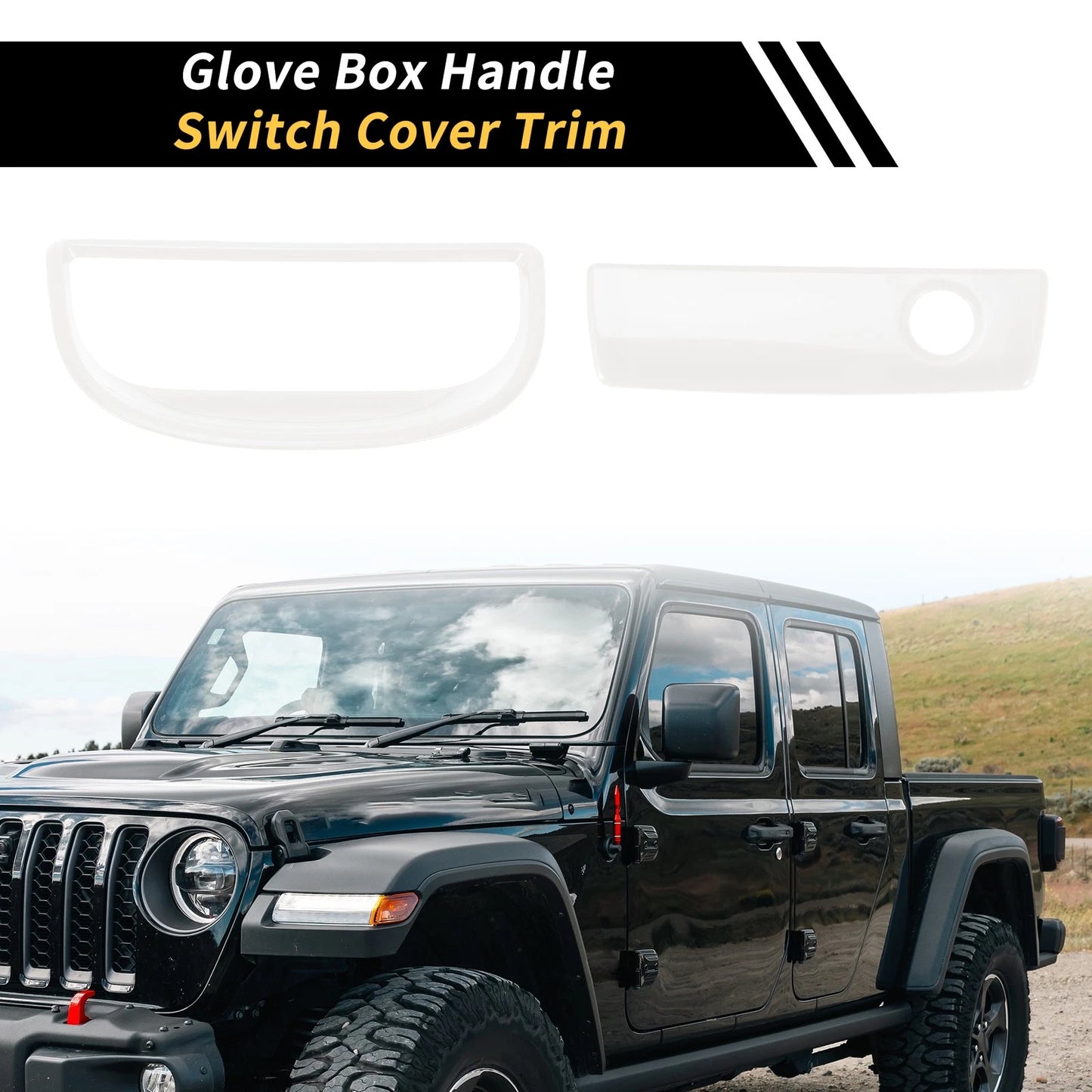 Glove Box Handle Switch Cover for Jeep Wrangler JK (2007-2017) White