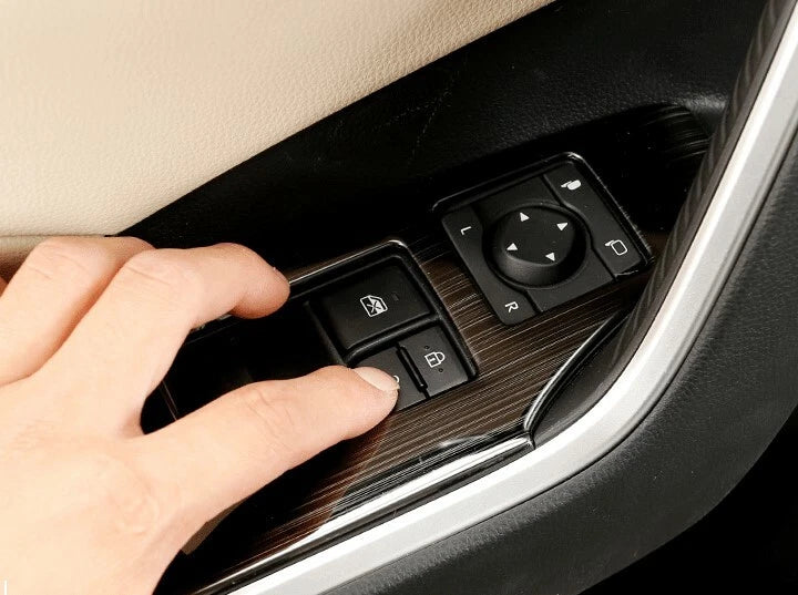 Window Lift Cover Trim for 2019-2023 Toyota RAV4 - Black Steel 4 x Pieces