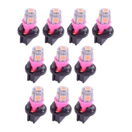 10Pcs Pink T10 LED Bulbs for Instrument Gauge Cluster Dash Light