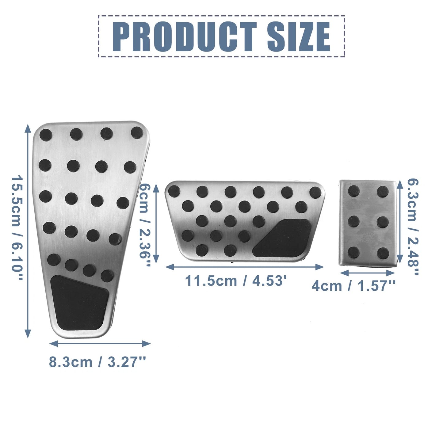 3 x Accelerator & Brake Pedal Covers for Dodge Ram (2011-2018)