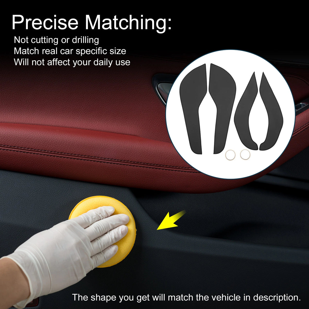 Car Door Anti Kick Pad Sticker Protector for Ford EcoSport (2018) - Black