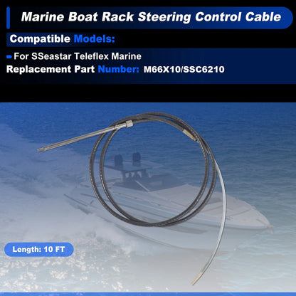 Cable / 10 ft / Steering Control Cable for Marine Boat Rack