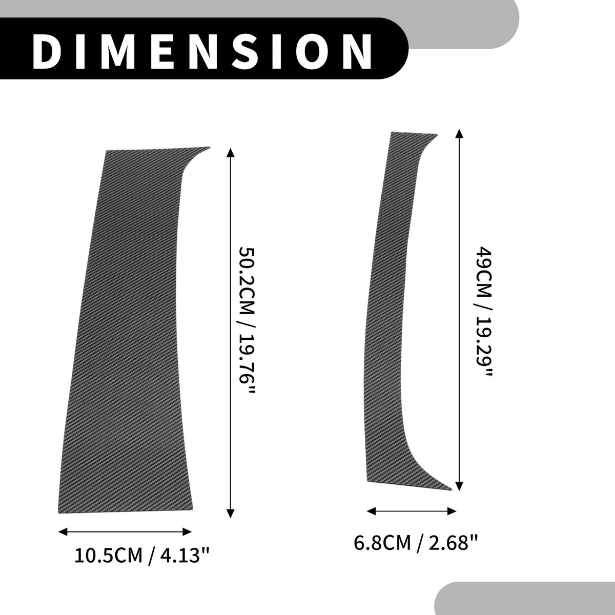 4 x Pillar Window Trim for Dodge Ram 1500 (1994 - 2001) Black Carbon Fiber