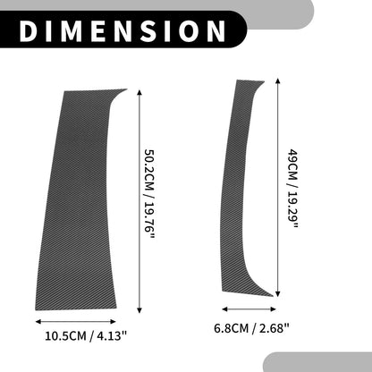 4 x Pillar Window Trim for Dodge Ram 1500 (1994 - 2001) Black Carbon Fiber
