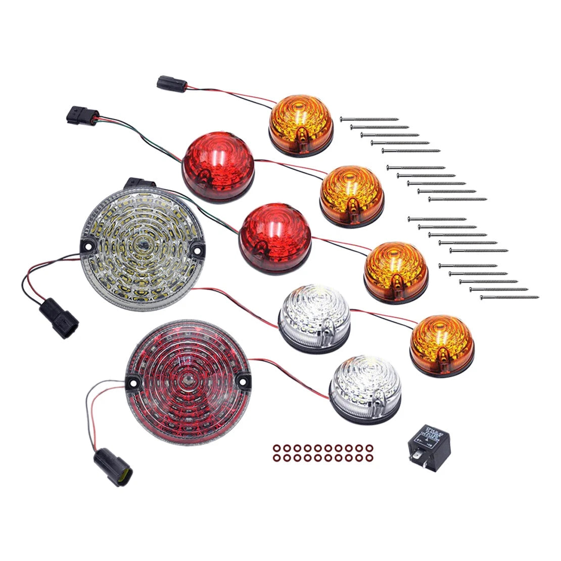 10Pcs LED Light Upgrade Kit for Land Rover 90/110 (1983-1990)