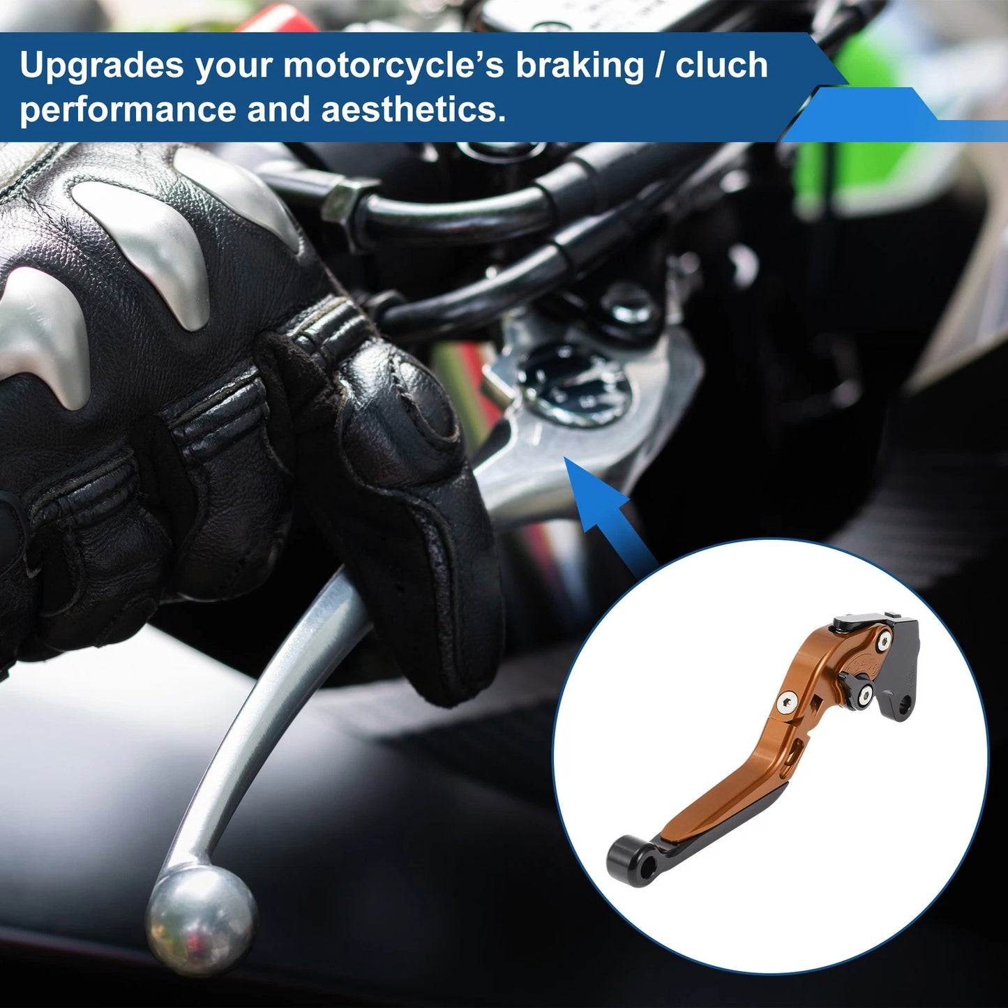 1 Pair Adjustable Short Long Brake Clutch Levers Orange Black for Yamaha WR125X
