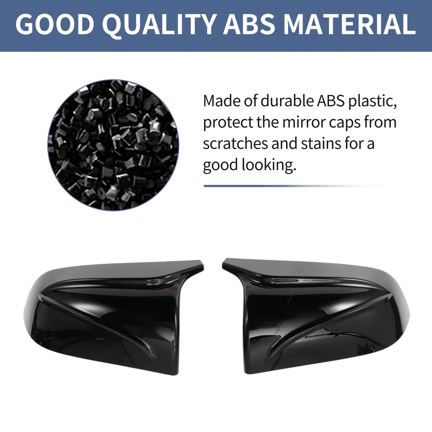 Gloss Black Left Right Mirror Cover Caps for Tesla Model 3 (2018-2024)