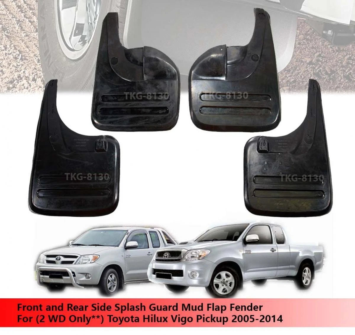 Mud Flaps for Toyota Hilux Vigo (2WD) (2005-2014)