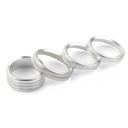 4 x Silver Air Conditioner Knob Ring Covers for Jeep Wrangler JL (2018-2020)