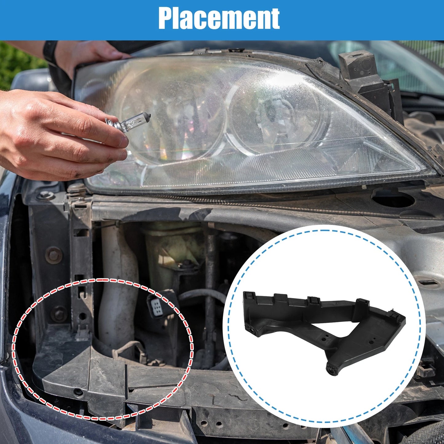 Left Driver Side Headlight Bracket for Honda Civic (2017-2020)