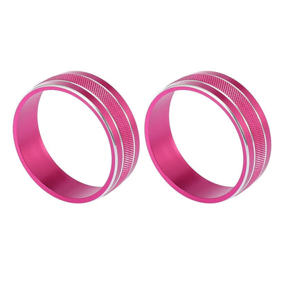 3 x Air Conditioner Switch Knob Cover Rings Pink Silver for Jeep Dodge