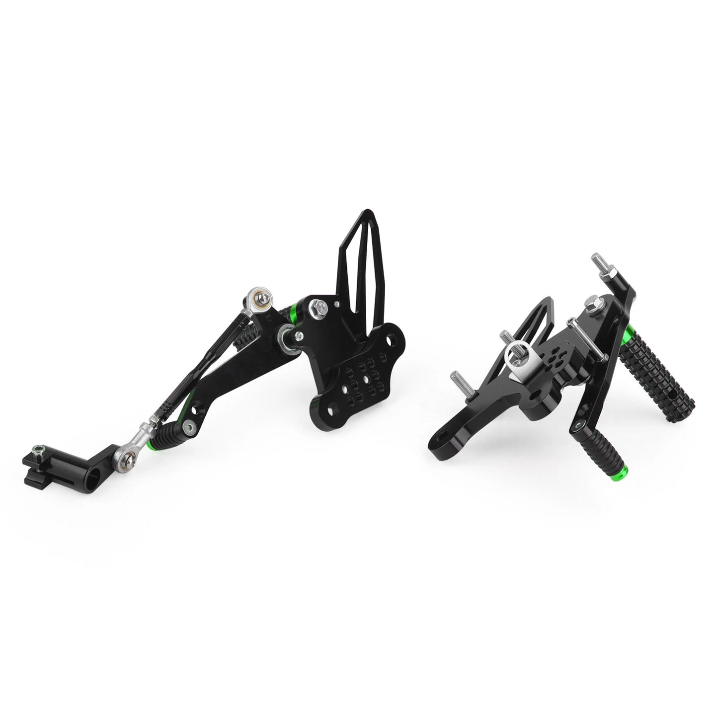 CNC Footrest System Green for Kawasaki Z400/Ninja 400 (2018-2023)