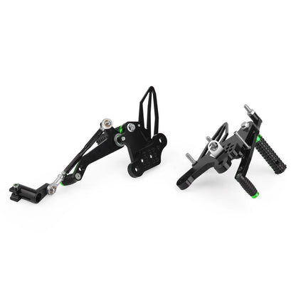 CNC Footrest System Green for Kawasaki Z400/Ninja 400 (2018-2023)