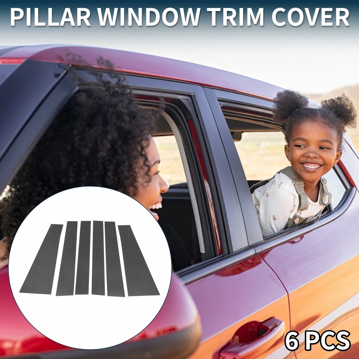 6 x Door Pillar Window Trim for Toyota Sienna (2011–2020)