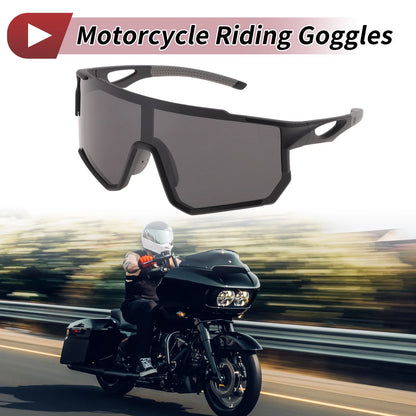 Motorcycle Riding Goggles Black Lens Black Frame PC UV400