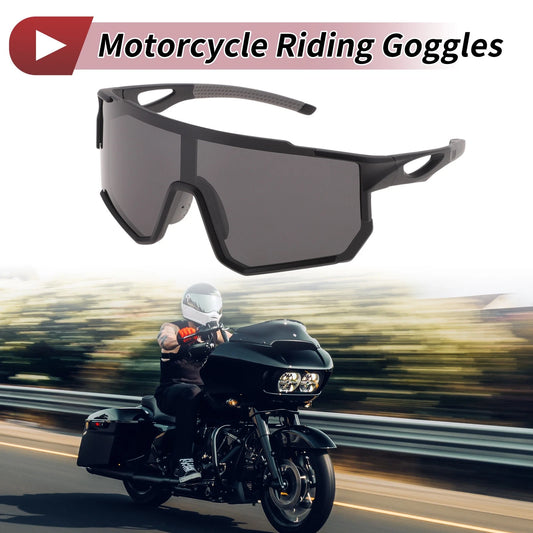 Motorcycle Riding Goggles Black Lens Black Frame PC UV400