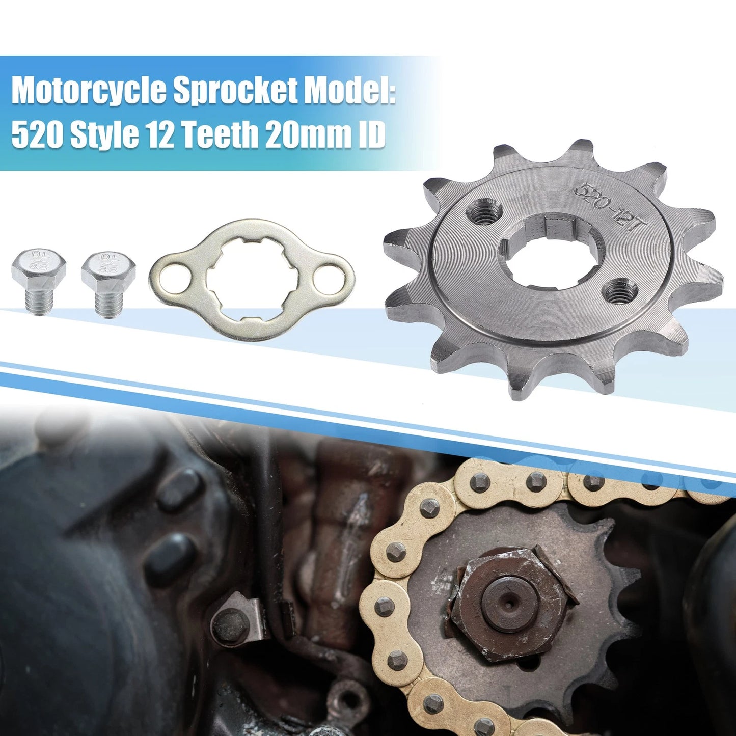12T 20mm ID Front Engine Sprocket Set for Dirt Pit Bike ATV