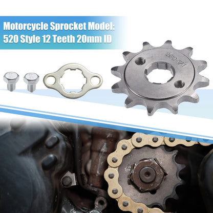 12T 20mm ID Front Engine Sprocket Set for Dirt Pit Bike ATV