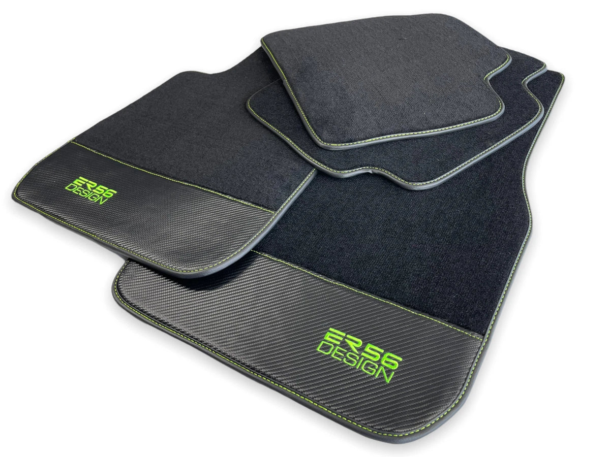 Floor Mats for BMW M3 F80 Carbon Fiber Leather (2012-2019)