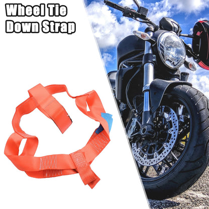 1 x Rear Wheel Transport Tie Down Strap for Motorcycle Universal Nylon Orange