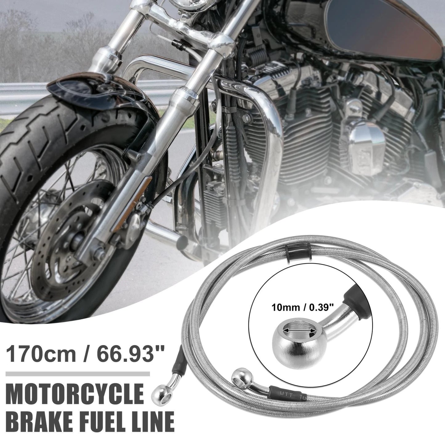 Hoses / 170cm 10mm / Braided Brake Clutch Oil for Motorcycle