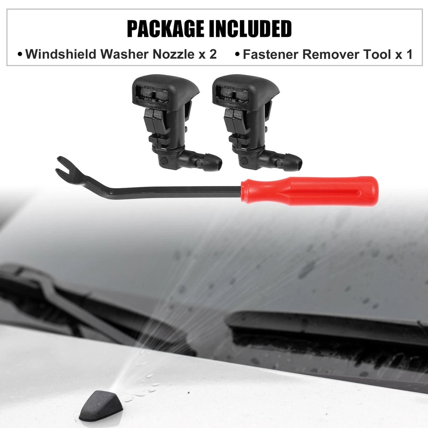 3 x Front Windshield Washer Nozzles for Mercury Milan (2008-2011)